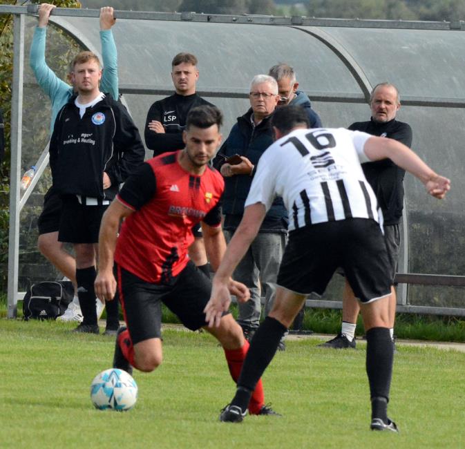 Striker Ben John equalised for Clarbeston Road against Neyland